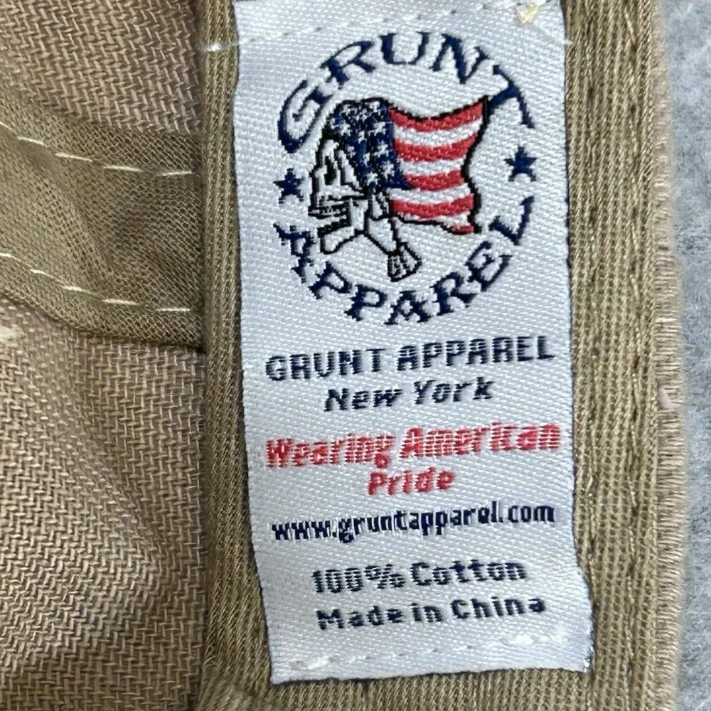 Grunt Apparel US Marine Corps Hat Camo Bill‎ Strapback Tan Cap